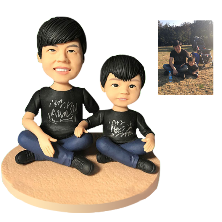 Fully Customizable 2 person Custom Bobblehead With Engraved Text - 