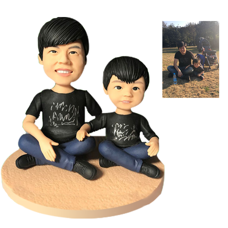 Fully Customizable 2 person Custom Bobblehead With Engraved Text -