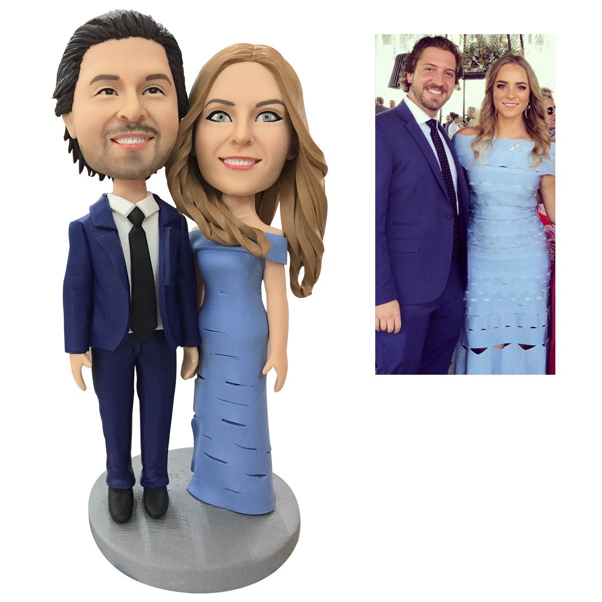 Fully Customizable 2 person Custom Bobblehead With Engraved Text - 