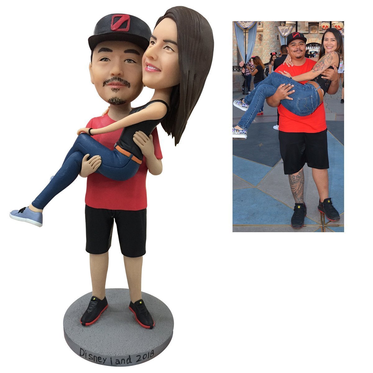 Fully Customizable 2 person Custom Bobblehead With Engraved Text - 