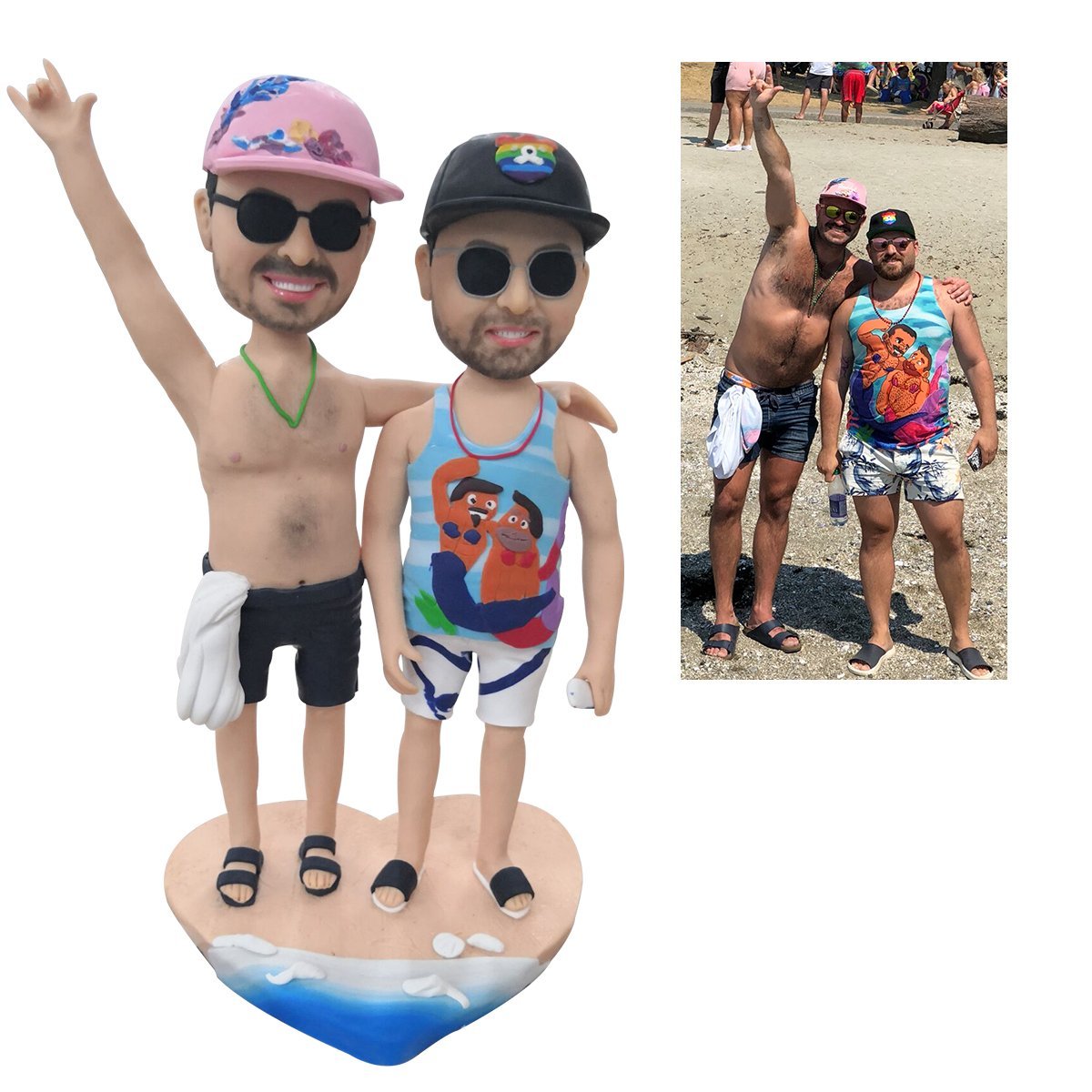 Fully Customizable 2 person Custom Bobblehead With Engraved Text -