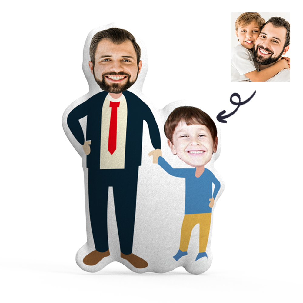 Custom Photo Pillow Father and Son Perfect Father's Day Gift - soufeelmy