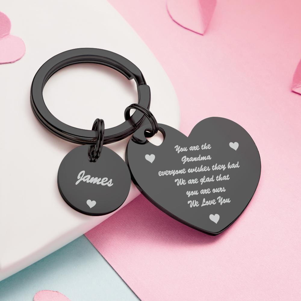 Custom Engraved Hollow Heart Calendar Keychain Save the Date Keychain - 