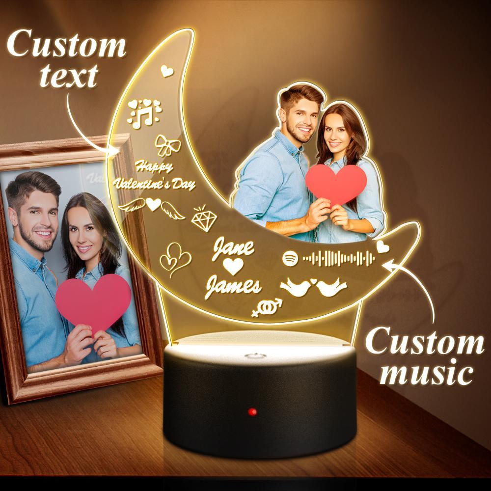 Custom Spotify Night Light Glass Plaque Acrylic Moon Photo Light - soufeelmy