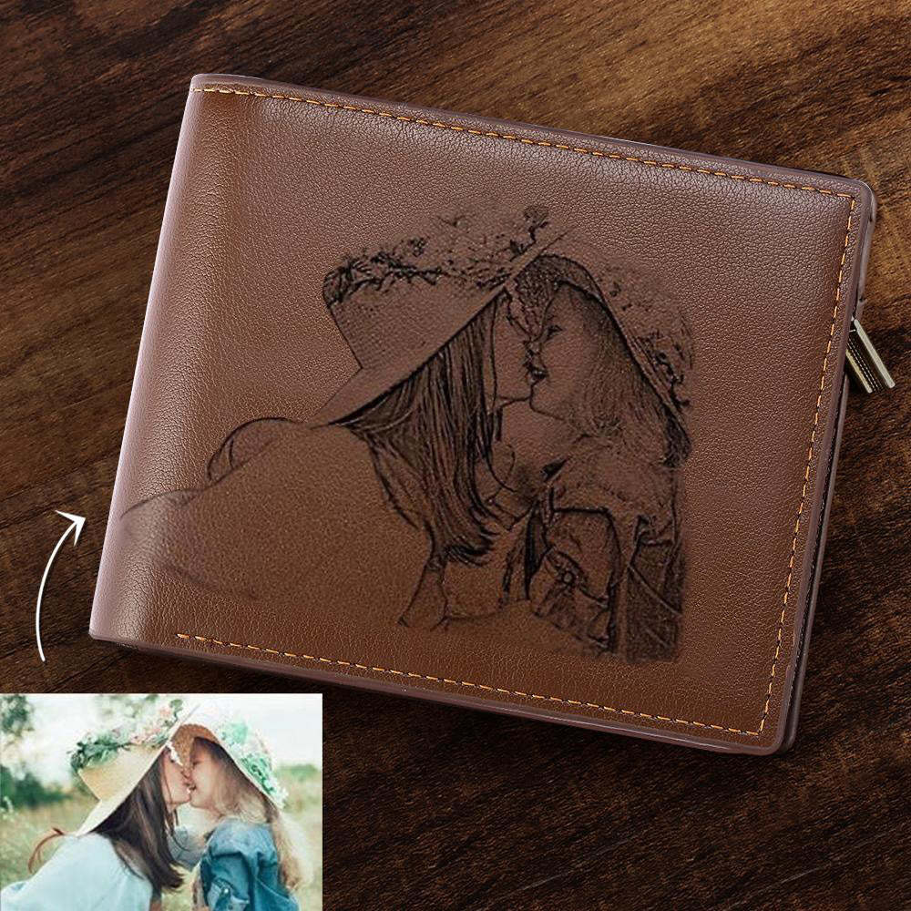 Photo Engraved Wallet Valentine's Day Gift for Men