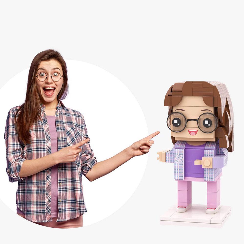 Full Body Customizable 1 Person Custom Block Heads Perfect Gift For Girlfriend (Not Assembled) - soufeelmy