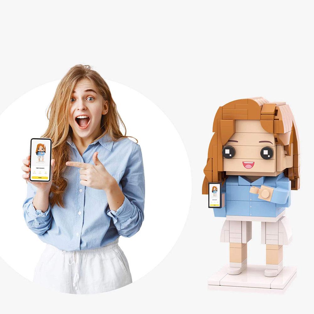 Full Body Customizable 1 Person Custom Block Heads Perfect Gift For Girlfriend (Not Assembled) - soufeelmy