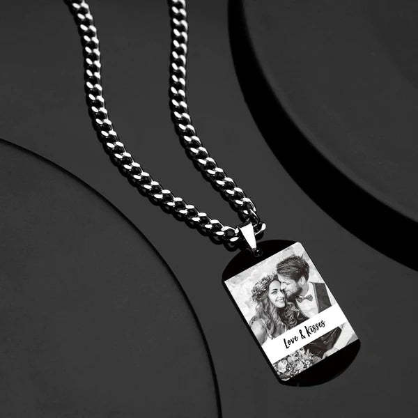 Custom Engraved Music Code Photo Necklace With Custom Calendar Perfect Anniversary Gift For Beloved One