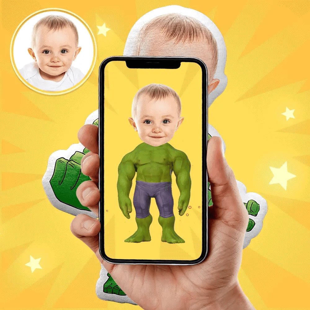 Body Pillow My Face Doll Custom Dolls Hulk Photo Pillow MiniMe Doll AR View Gift - soufeelmy