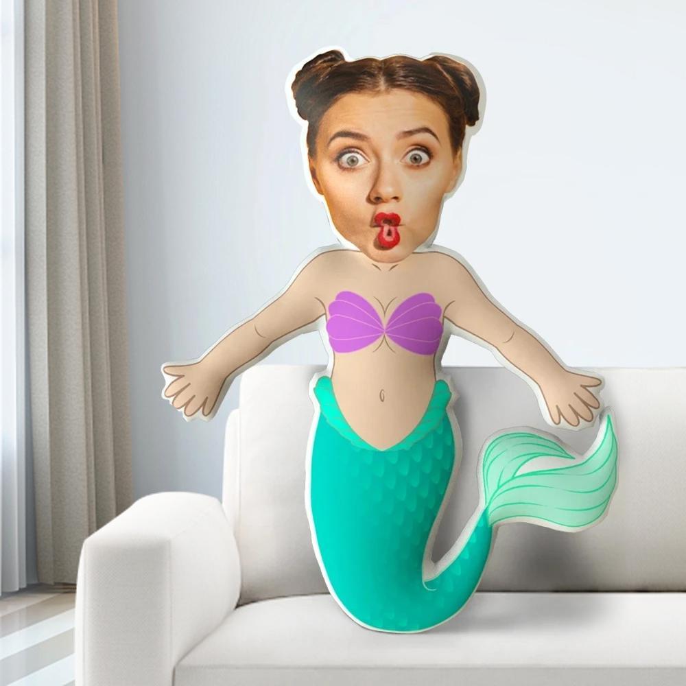 My Face Doll Custom Photo Pillow The Mermaid Throw Pillow AR View Gift - soufeelmy