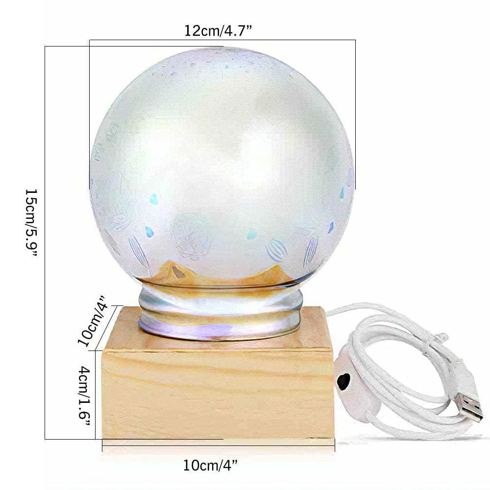 3D Firework Night Light Projector Lamp Magic Crystal Glass Ball Light - soufeelmy