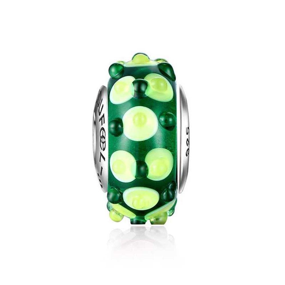 Crocodile Charm Murano Glass Bead Silver - soufeelus