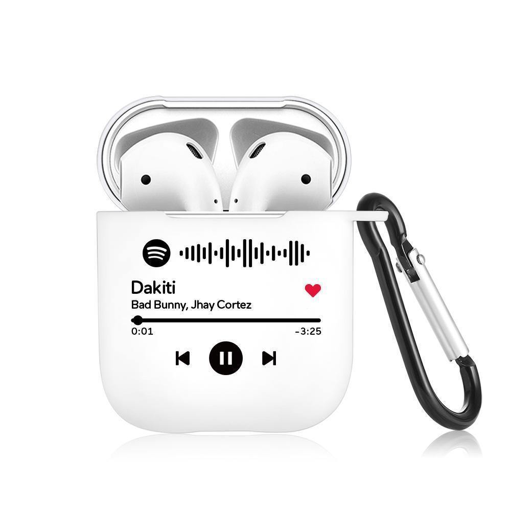 Scannable Custom Spotify Code Airpods Case Music Keepsake Gift For Couple White