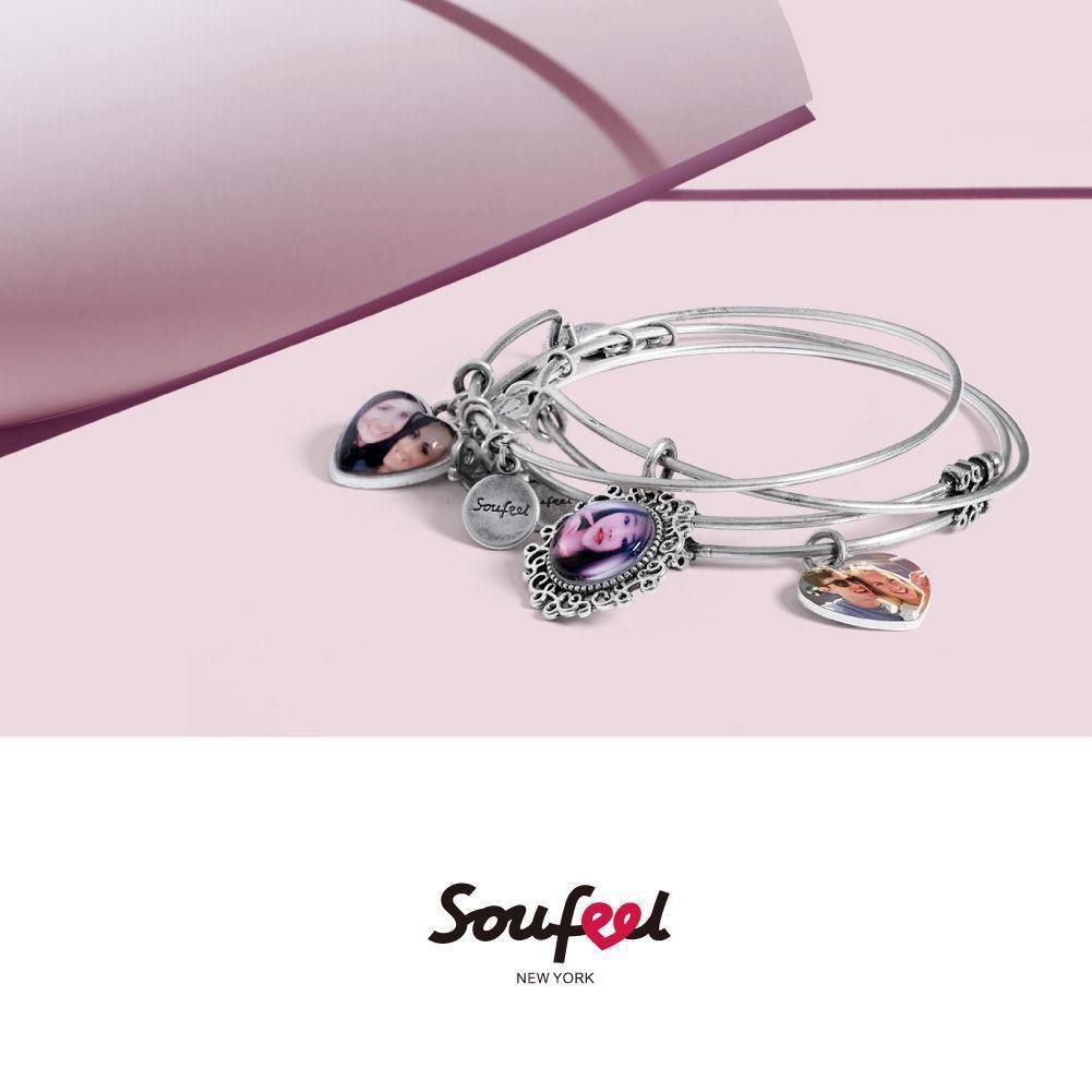 Complete Round Photo Charm Bangle Special Alloy - soufeelus