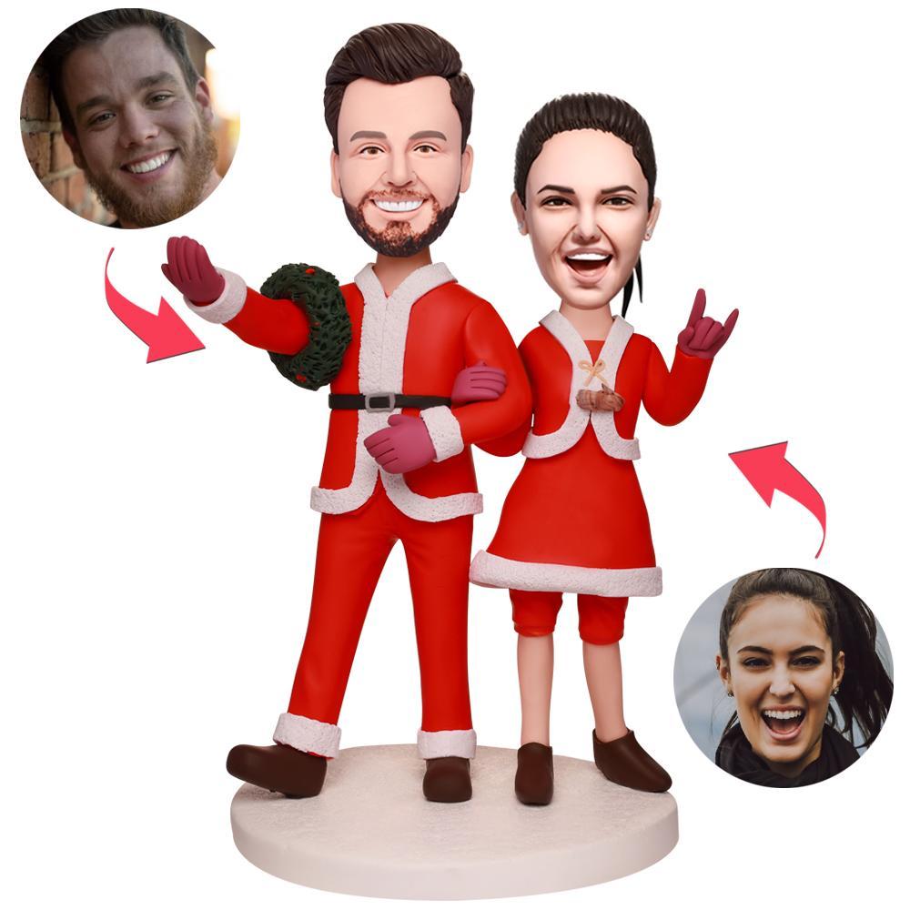 Let's Decorate - Custom Bobblehead Christmas Gifts With Engraved Text -