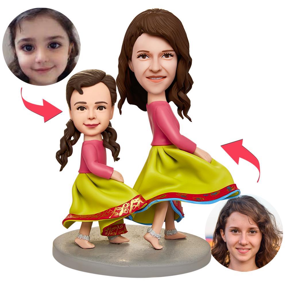 Custom Bobblehead With Engraved Text With Daughter Dance Mother's Day Gift - 
