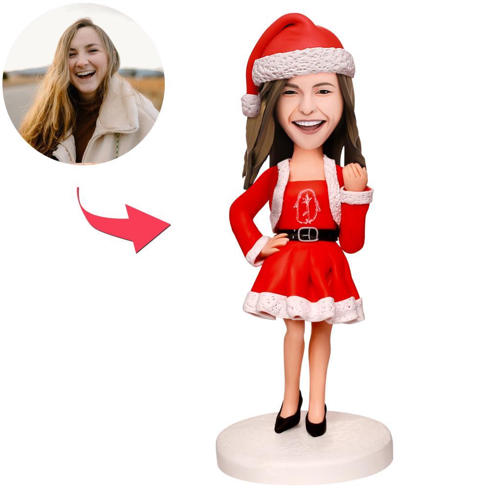 Christmas Gifts - Custom Women Bobblehead With Engraved Text - 