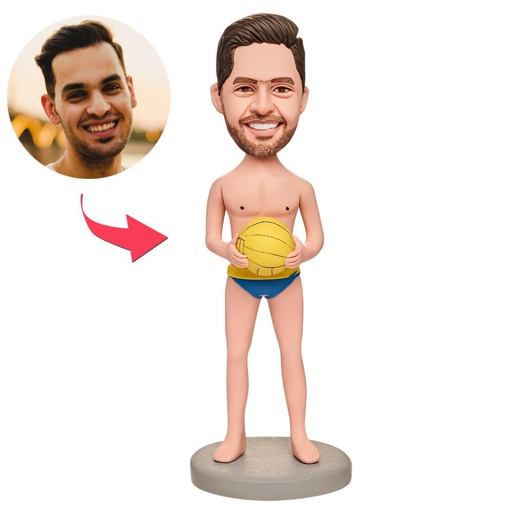 Water Polo Boy Custom Bobblehead With Engraved Text -