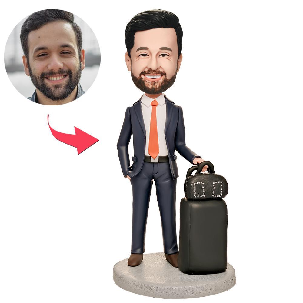 World Traveler Executive Custom Bobblehead With Engraved Text -