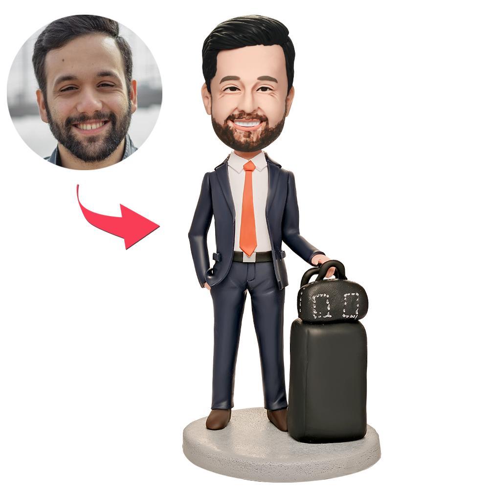 World Traveler Executive Custom Bobblehead With Engraved Text - 