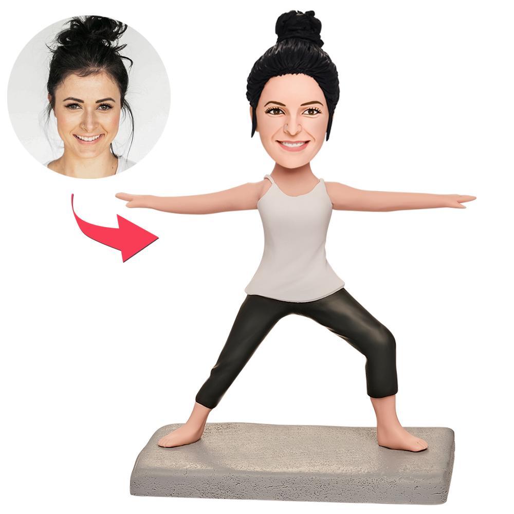 Fitness Yoga Queen Custom Bobblehead With Engraved Text -