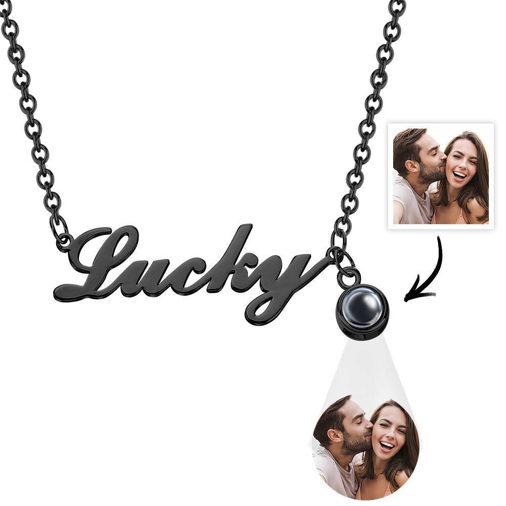 Custom Signature Lucky Name And Picture Projection Necklace Great Gift - soufeelmy