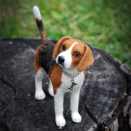 Custom Needle Felted Dog Ornament, Felt Dog Portrait Memorial Gift for Dog Lovers with Free Gift Box - soufeelmy