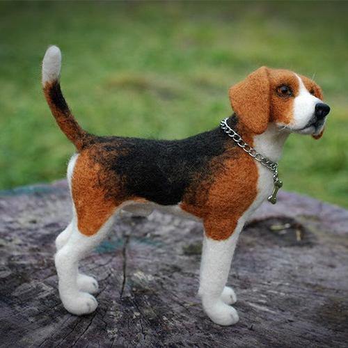 Custom Needle Felted Dog Ornament, Felt Dog Portrait Memorial Gift for Dog Lovers with Free Gift Box - soufeelmy