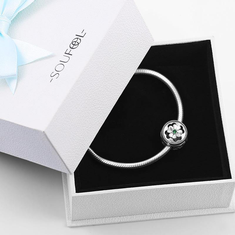 Round Gift Box Photo Charm Silver - soufeelus