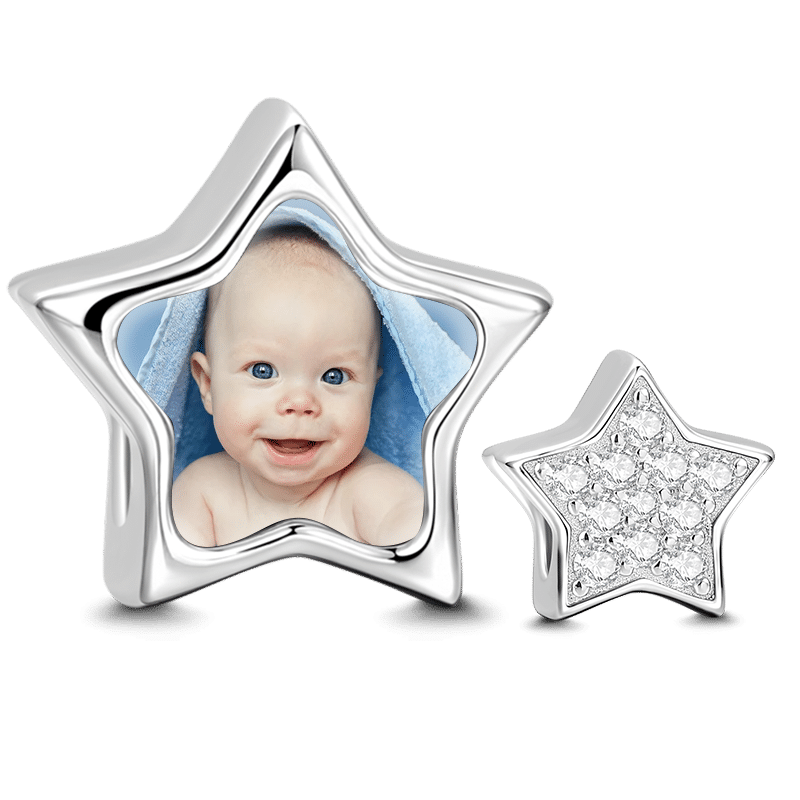 Swarovski Crystal Star Photo Charm Silver - soufeelus