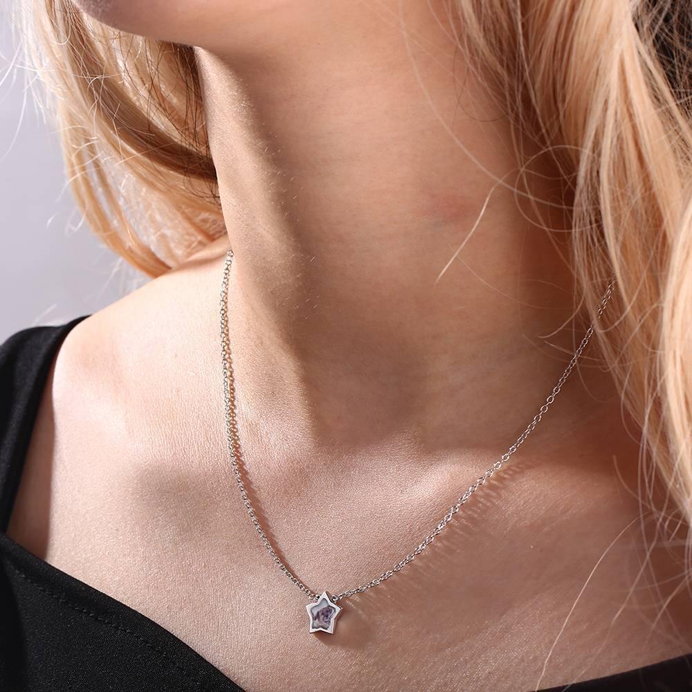 Star Photo Necklace Silver - soufeelus