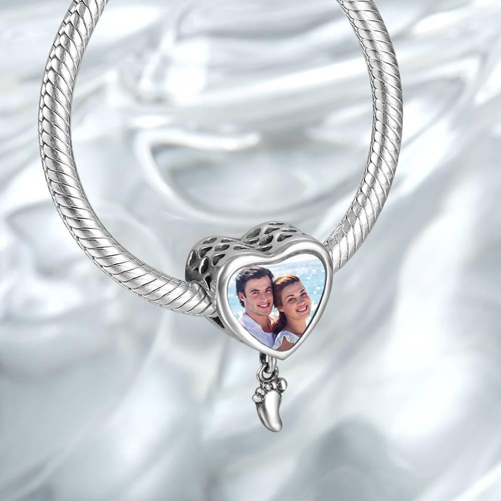 Photo Charm Strolling by the Sea with Heart-shaped Silver - soufeelus