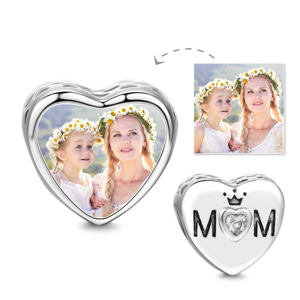 Elegant Mom Heart Photo Charm - soufeelus