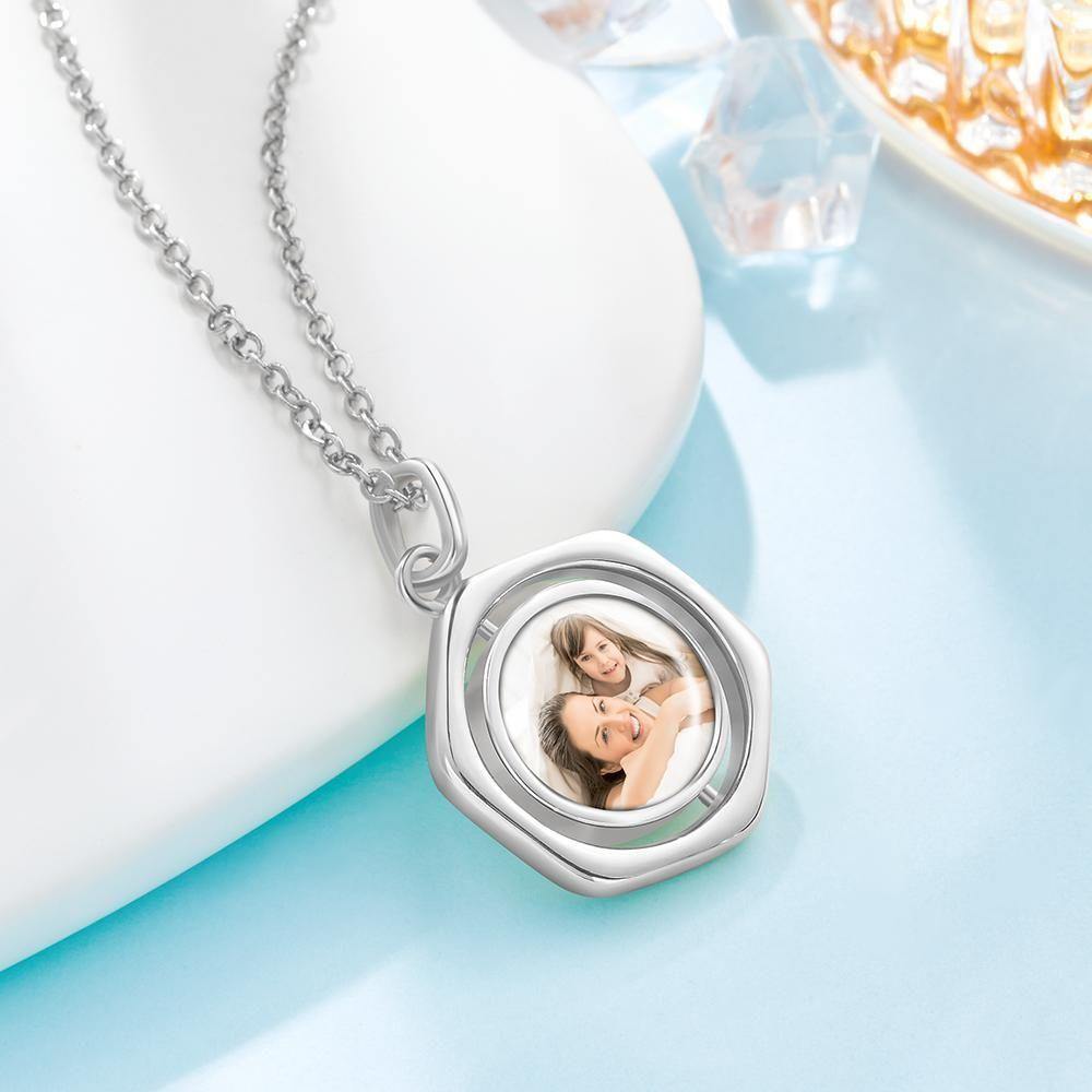 Photo Necklace Victory Wishing Coin Memorial Gifts for Her - soufeelus
