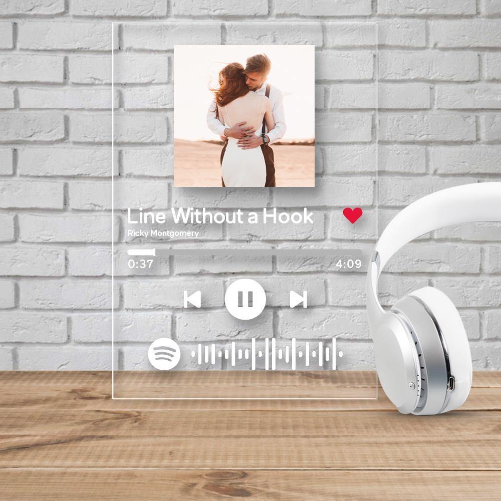 Scannable Spotify Code Plaque Keychain Music and Photo Acrylic, Song Keychain Gifts 2.1in*3.4in (5.4*8.6cm)