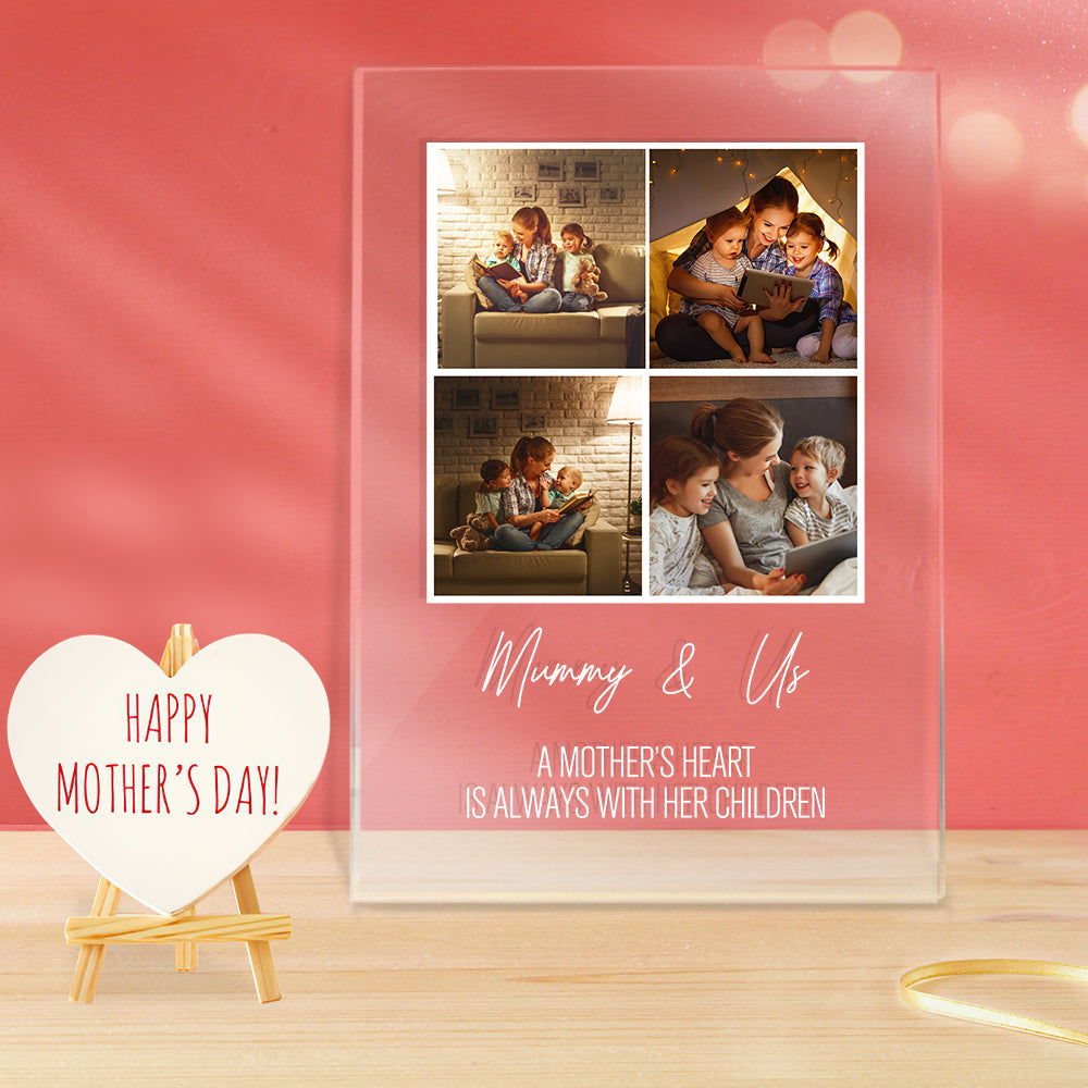 Custom Photos Acrylic Lamp Gift for Mom - 