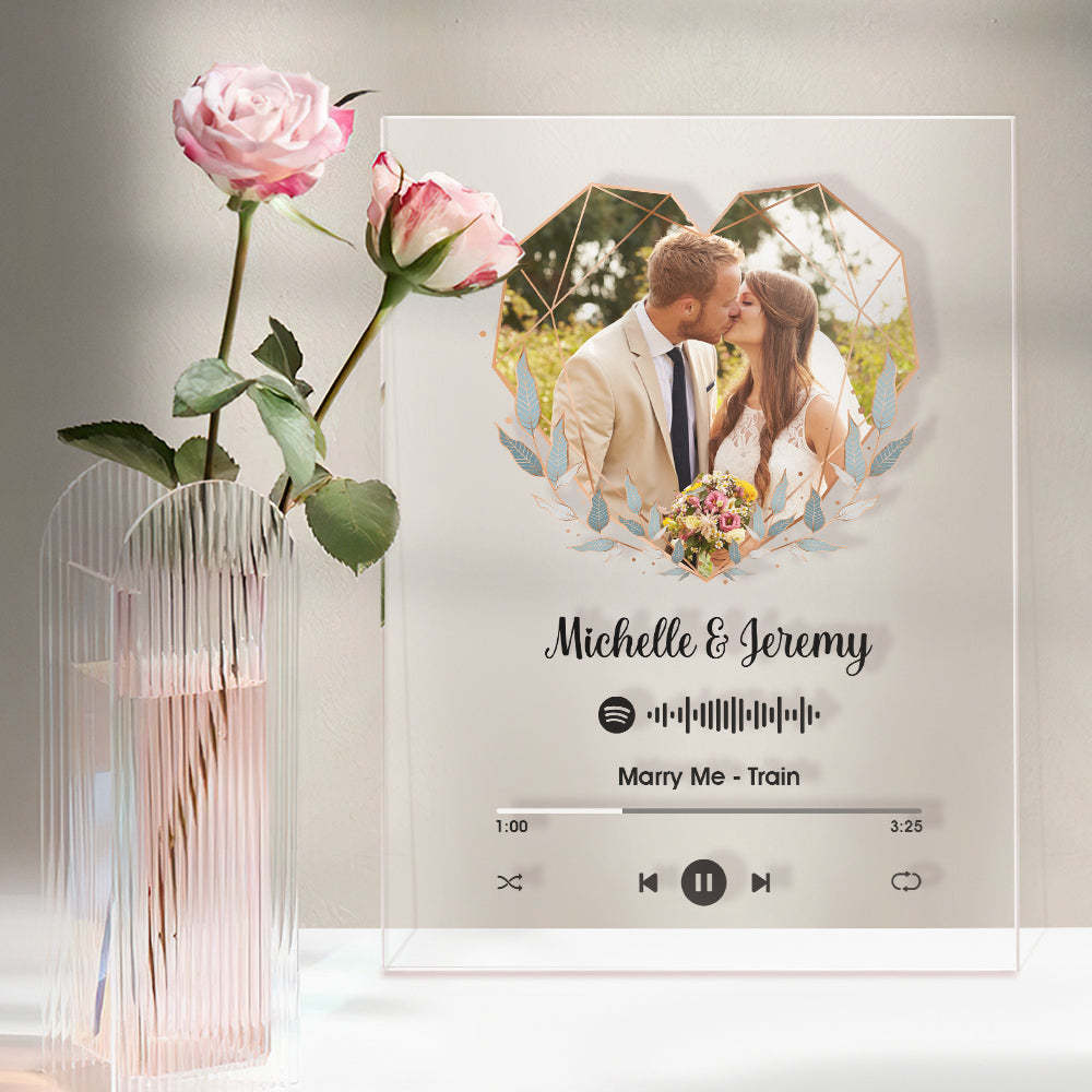 Custom Spotify Plaque Acrylic Music Keychain & Nightlight Heart-shaped Photo of Your Own Gift for Couple - soufeelmy
