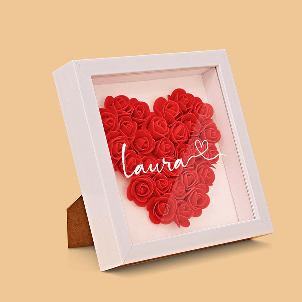 Custom Flower Shadow Box Personalized Name Flower Shadowbox Frame Gift - soufeelmy