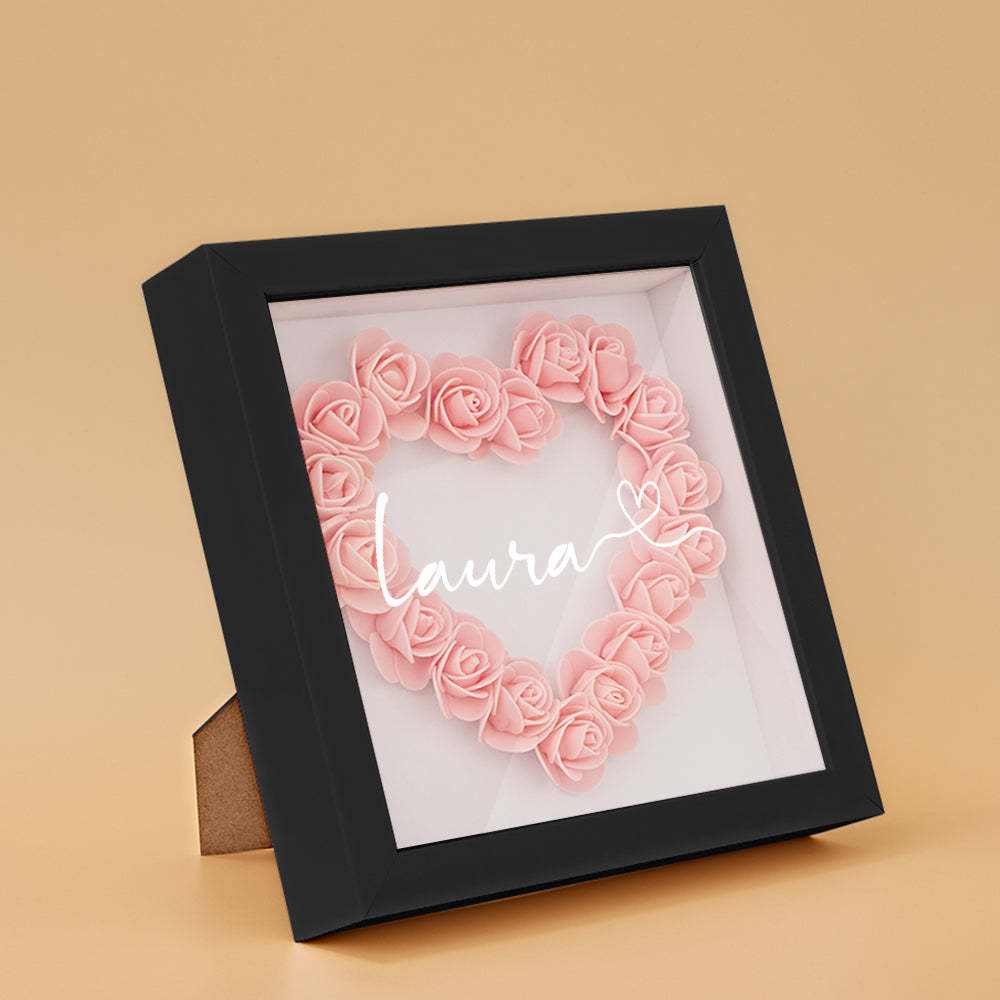 Custom Flower Shadow Box Personalized Name Flower Shadowbox Frame Gift - soufeelmy