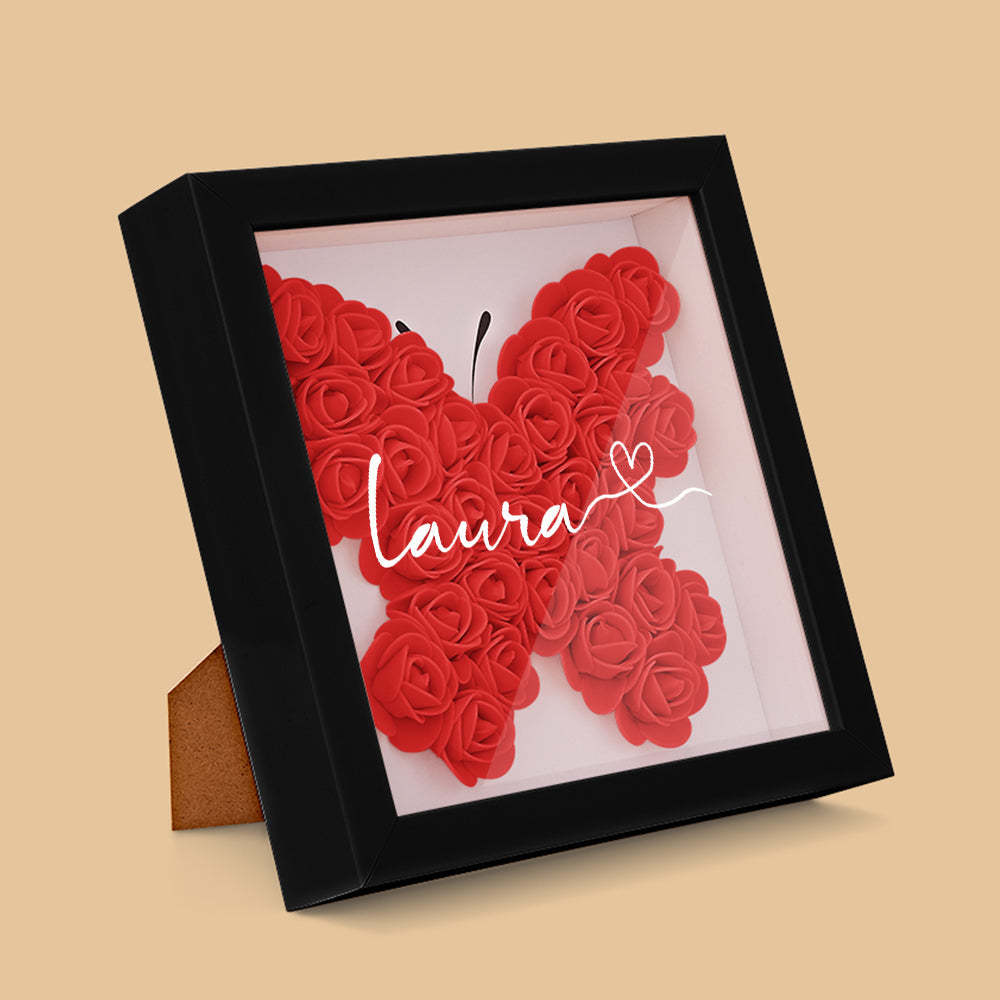 Custom Flower Shadow Box Personalized Name Flower Shadowbox Frame Gift - soufeelmy