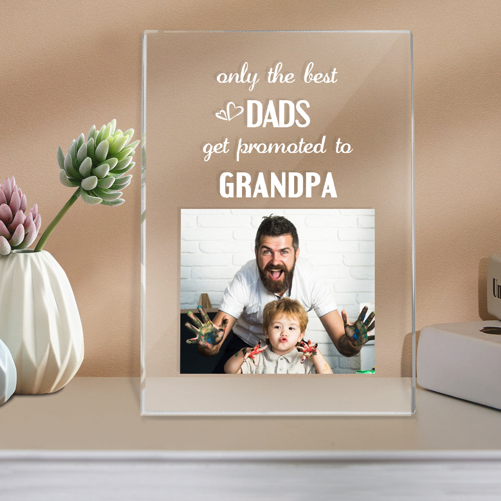 Father's Day Gift Custom Name Night Light Only the Best Dads Get Promoted to Grandpa - soufeelmy