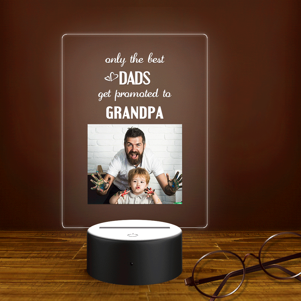Father's Day Gift Custom Name Night Light Only the Best Dads Get Promoted to Grandpa - soufeelmy