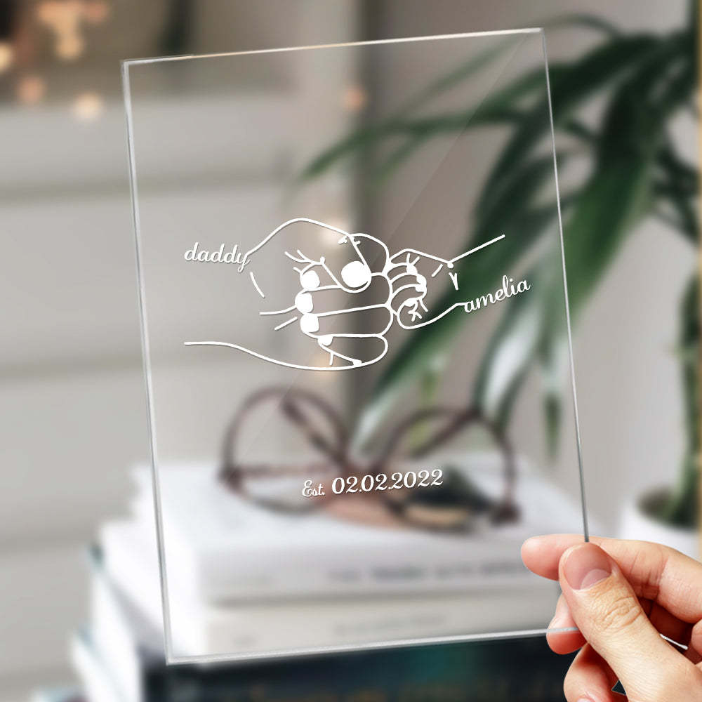 Custom Name and Date Father's Day Gift Night Light for Dad - soufeelmy