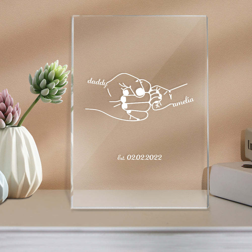 Custom Name and Date Father's Day Gift Night Light for Dad - soufeelmy