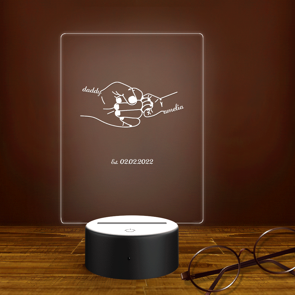 Custom Name and Date Father's Day Gift Night Light for Dad - soufeelmy