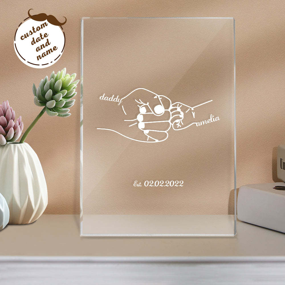 Custom Name and Date Father's Day Gift Night Light for Dad - soufeelmy