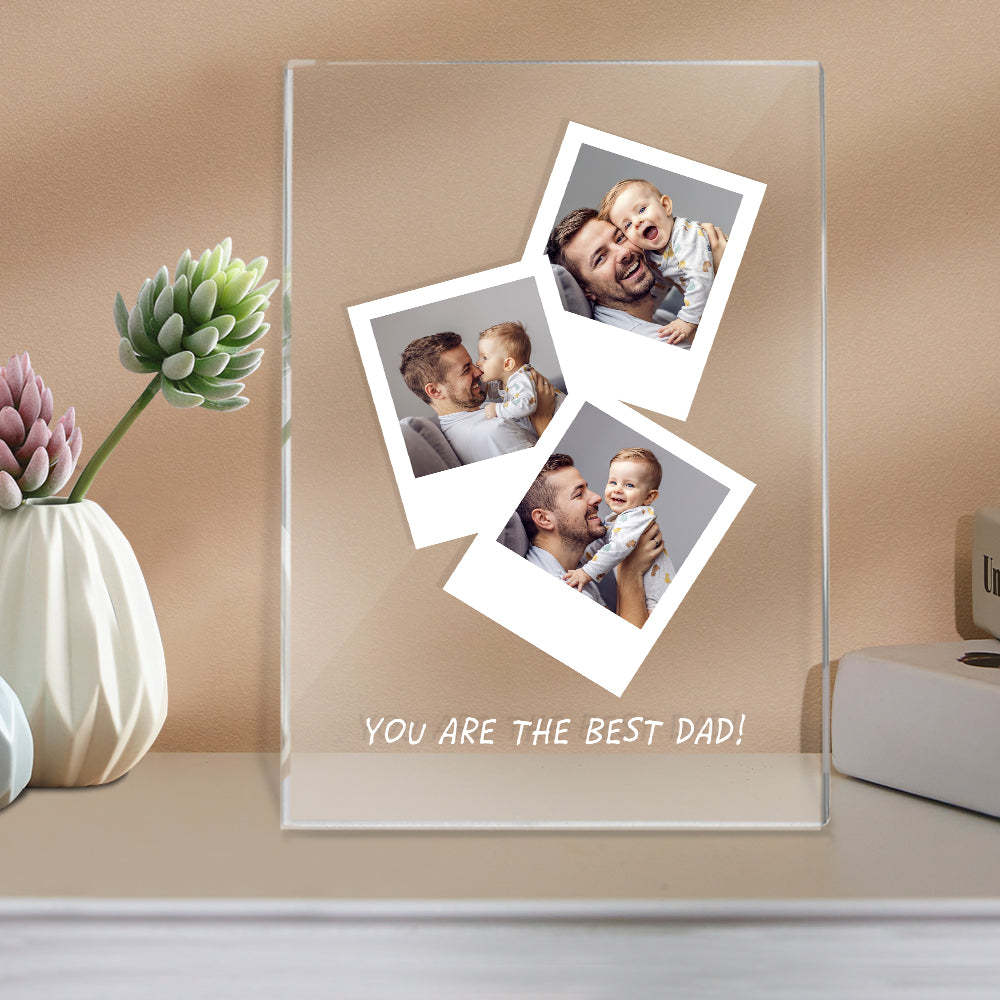 Father's Day Gift Custom Photo Wooden Base Night Light for Dad - soufeelmy