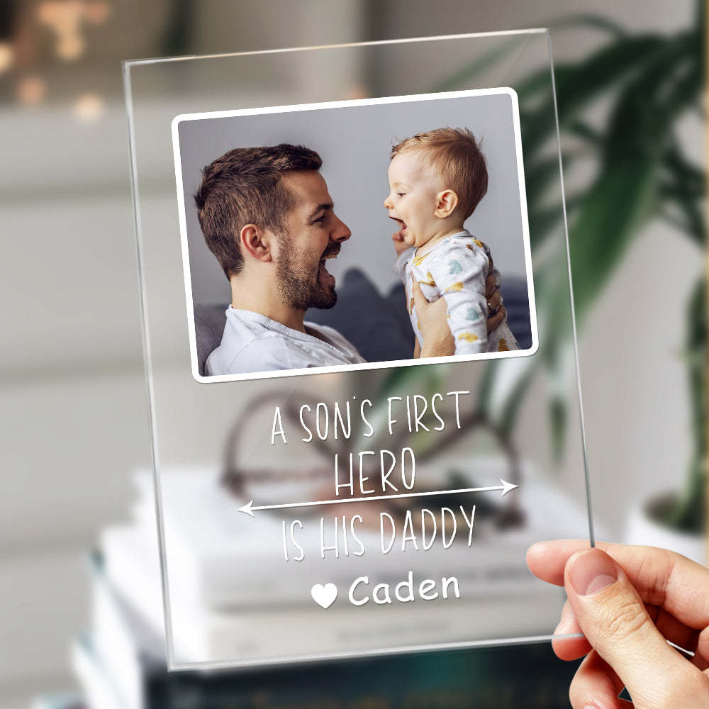 Custom Name and Photo Plastic Base Night Light Father's Day Gift - soufeelmy