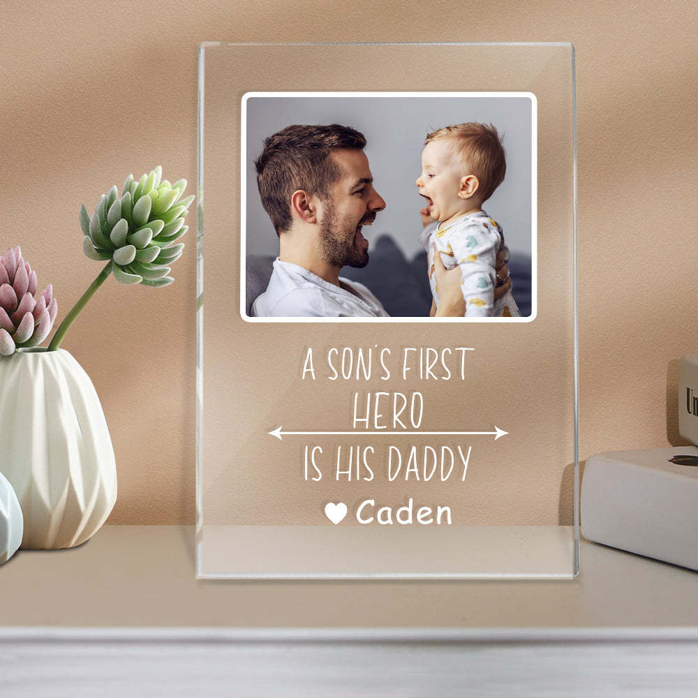 Custom Name and Photo Plastic Base Night Light Father's Day Gift - soufeelmy