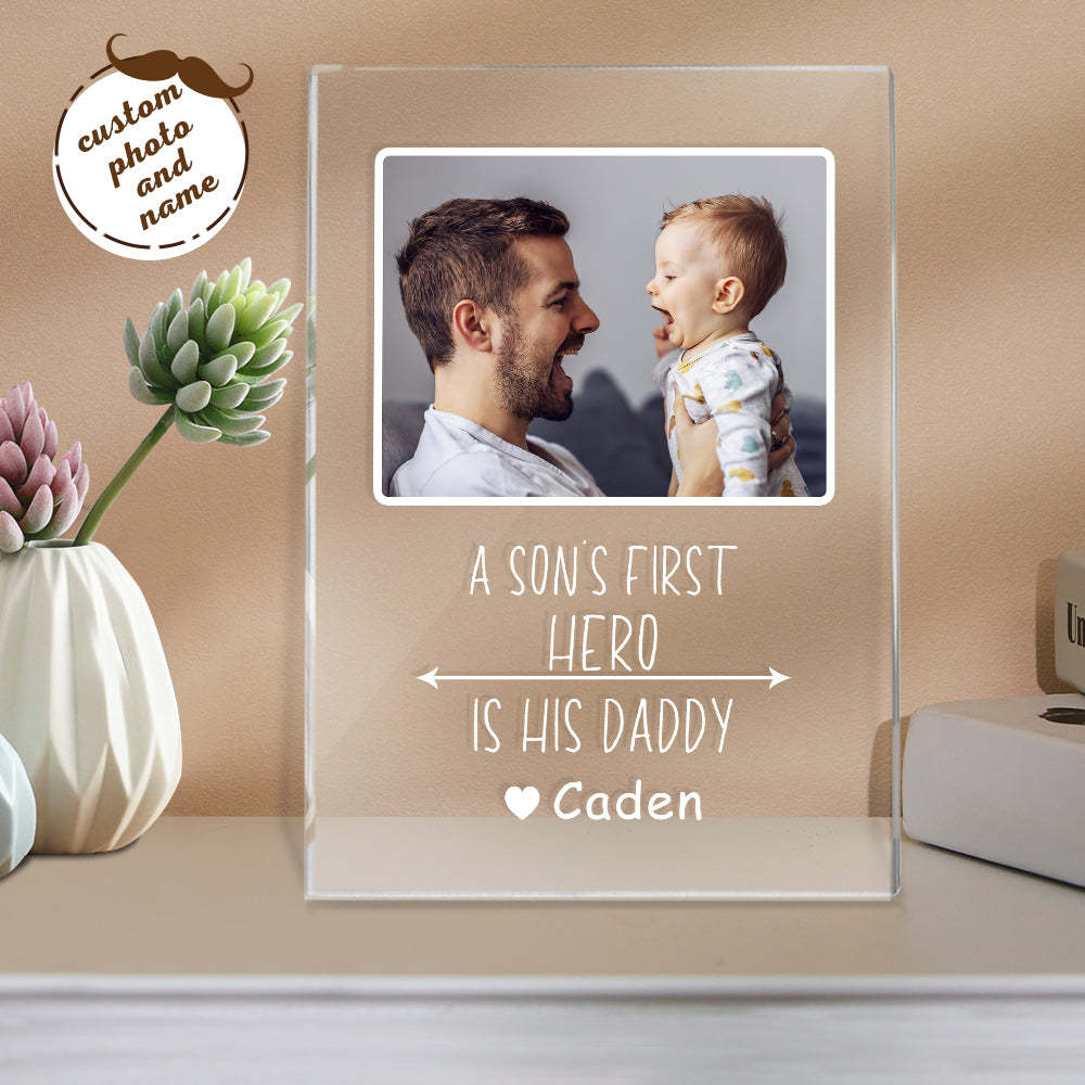 Custom Name and Photo Plastic Base Night Light Father's Day Gift - soufeelmy